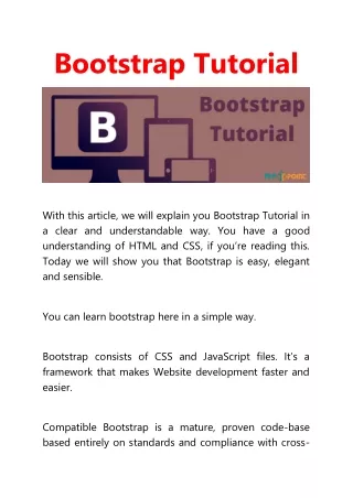 Bootstrap Tutorial