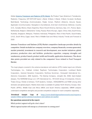 global antenna transducer and radome atr market