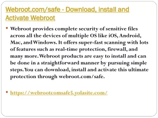 Webroot.comsafe - Download, install and Activate Webroot
