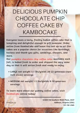 Delicious Pumpkin Chocolate Chip Coffee Cake by KamboCake