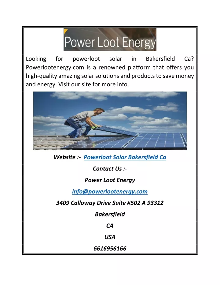 looking powerlootenergy com is a renowned