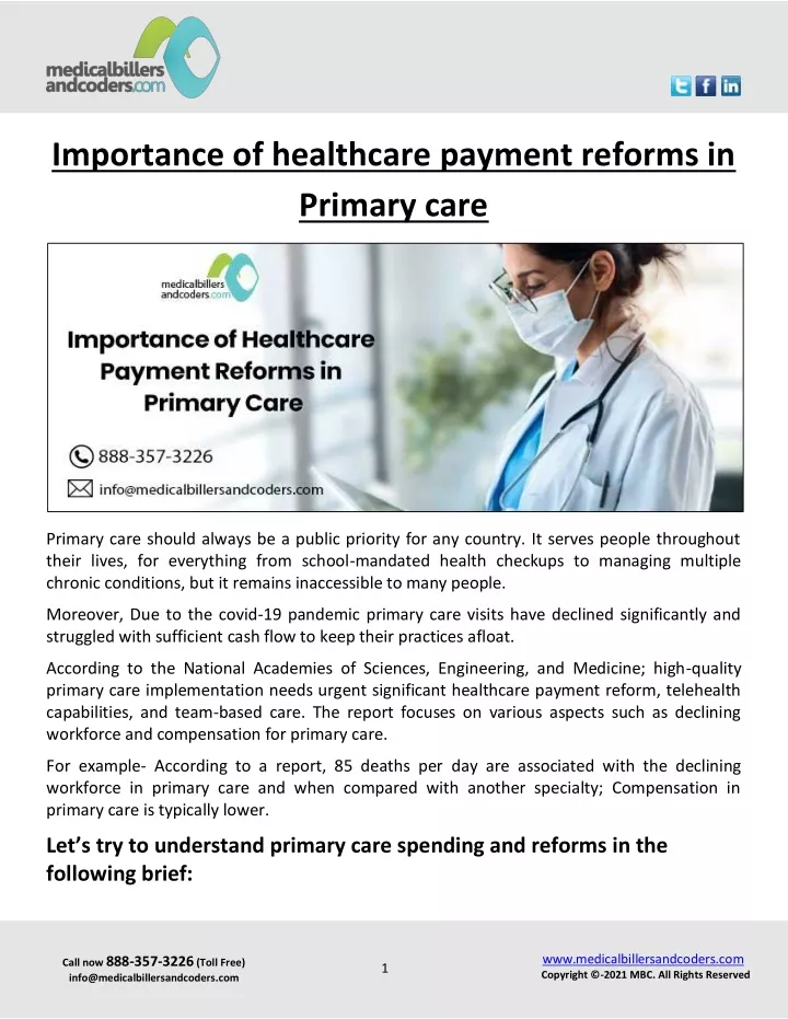 importance of healthcare payment reforms