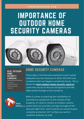Importance of Outdoor Home Security Cameras