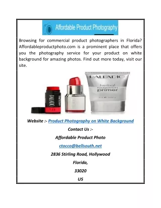 Product Photography on White Background | Affordableproductphoto.com