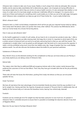 Ultrasonic keto testimonials: Extremely sonic keto Is it really worth the income