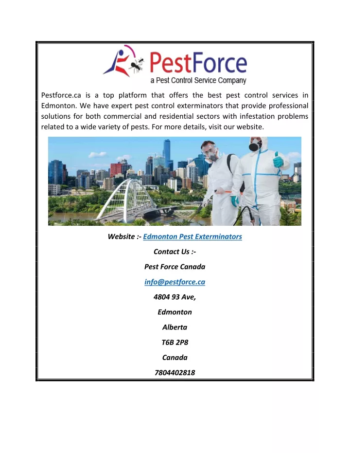 pestforce ca is a top platform that offers