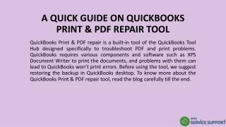 A QUICK GUIDE ON QUICKBOOKS PRINT & PDF REPAIR TOOL