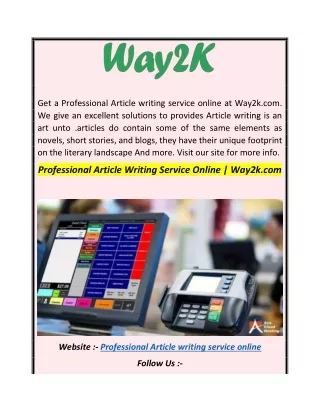Professional Article Writing Service Online  Way2k