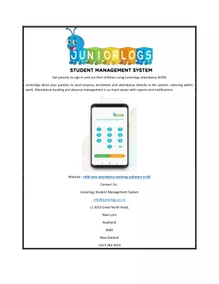 Get parents to sign in and out their children using Juniorlogs attendance KIOSK