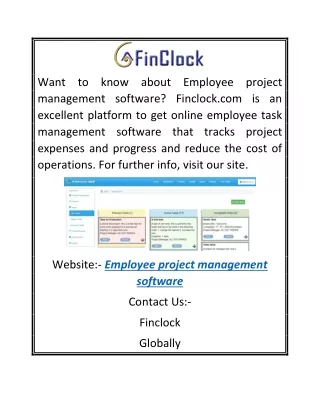Employee Project Management Software | Finclock.com