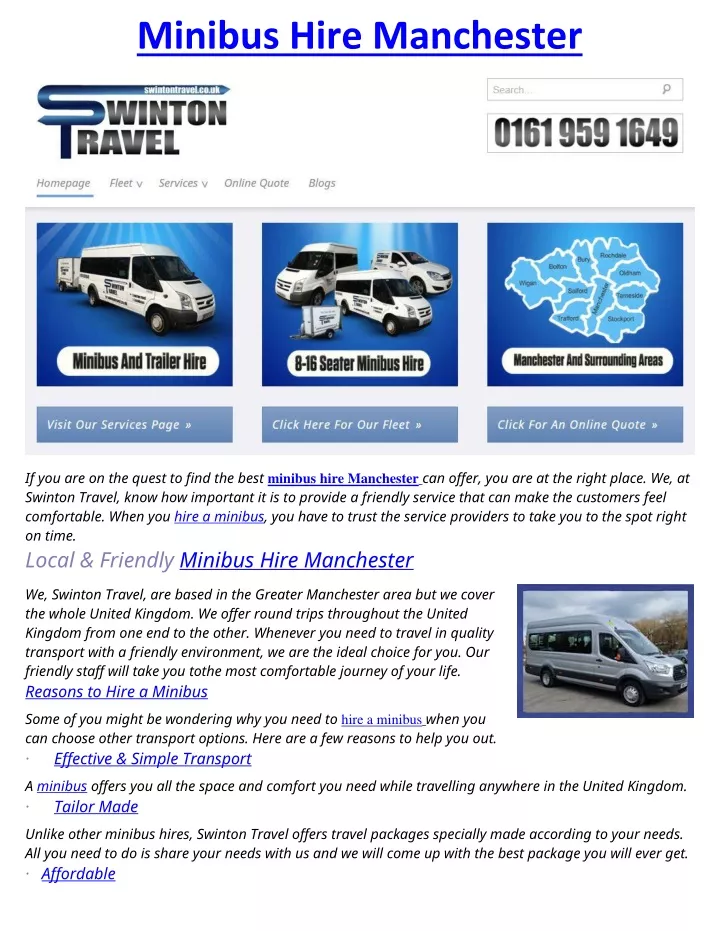 minibus hire manchester