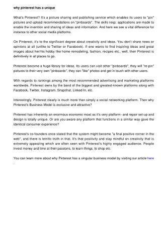 why pinterest has a unique what s pinterest