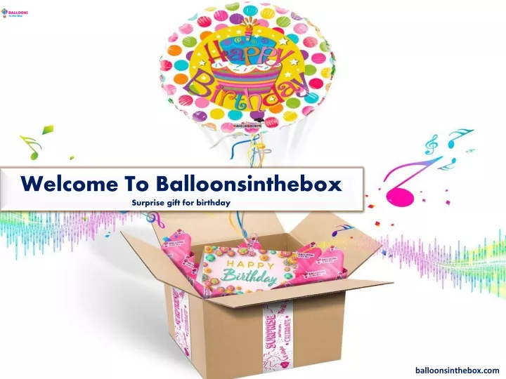 welcome to balloonsinthebox surprise gift for birthday