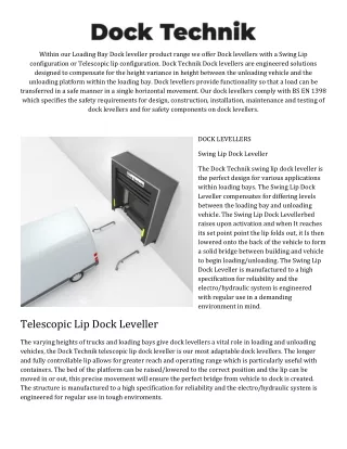 within our loading bay dock leveller product