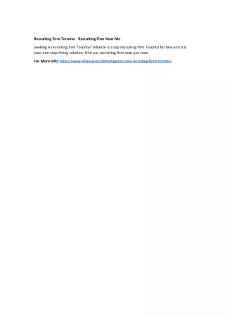 recruiting firm toronto recruiting firm near me