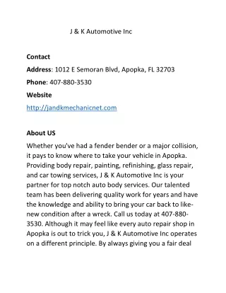 j k automotive inc