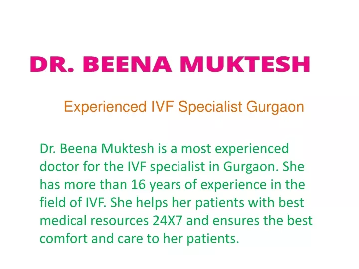 experienced ivf specialist gurgaon