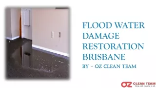 FLOOD WATER DAMAGE RESTORATION BRISBANE
