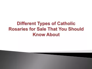 different types of catholic rosaries for sale that you should know about