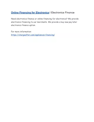 online financing for electronics electronics