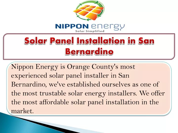 solar panel installation in san bernardino