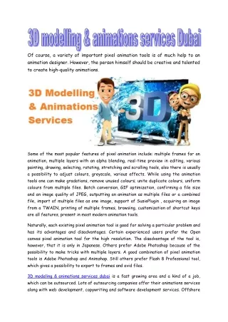 3D modelling & animations services Dubai