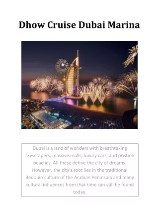 Dhow Cruise Dubai Marina