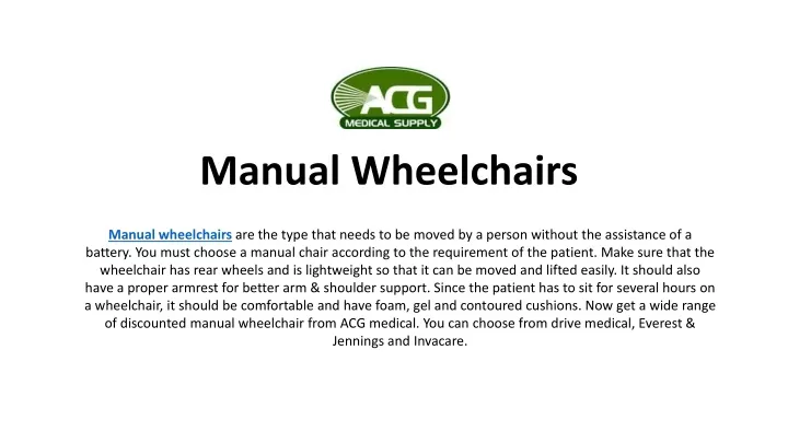 manual wheelchairs