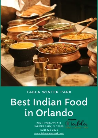 Tabla Winter Park The Best Indian Food in Orlando