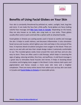 benefits of using facial globes on your skin
