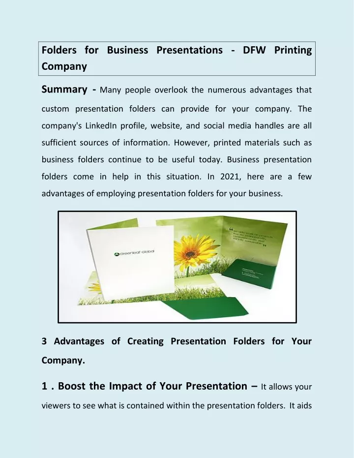 folders for business presentations dfw printing