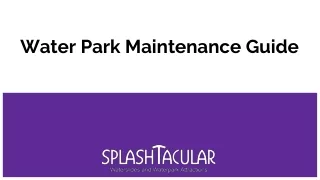 Waterpark Maintenance Guide