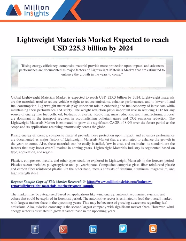 lightweight materials market expected to reach