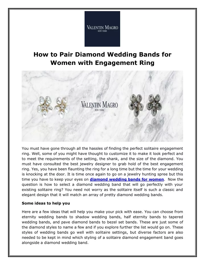 how to pair diamond wedding bands for women with