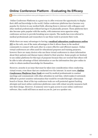 online conference platform evaluating its efficacy