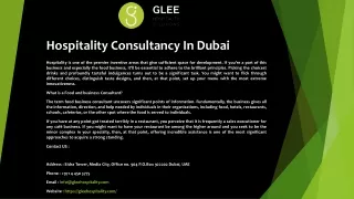 Hospitality Consultancy In Dubai