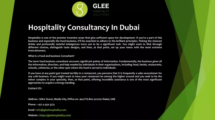 hospitality consultancy in dubai