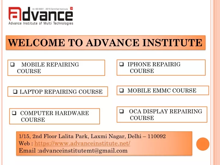 welcome to advance institute