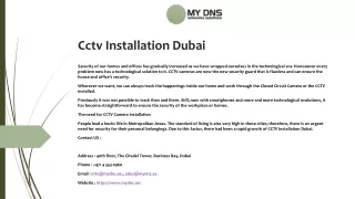 Cctv Installation Dubai
