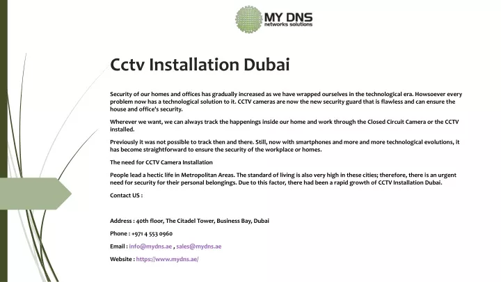 cctv installation dubai