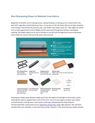 best sharpening stones to maintain your knives