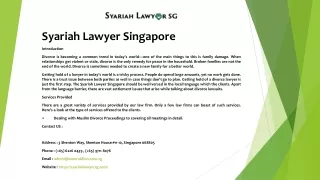 Syariah Lawyer Singapore