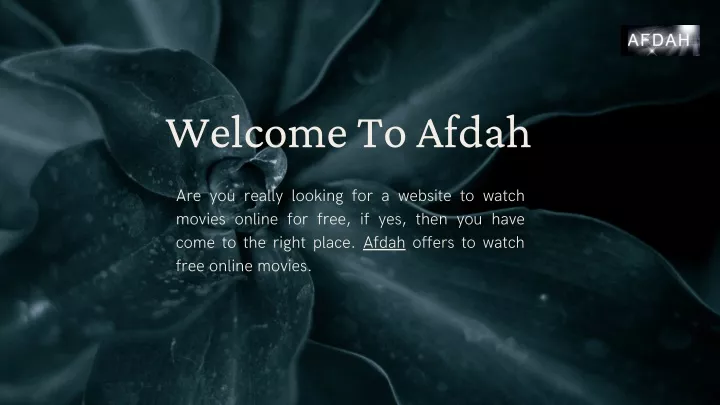 welcome to afdah