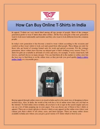 How Can Buy Online T-Shirts in India