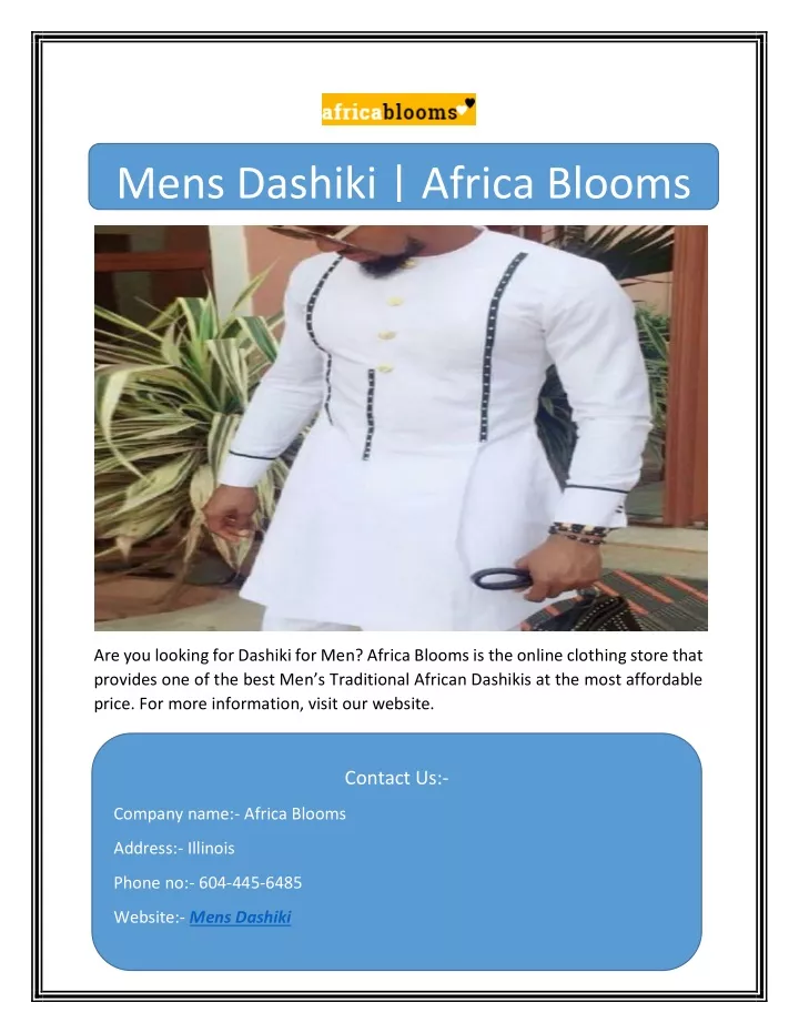 mens dashiki africa blooms