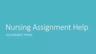 Nursing Assignment Help - Assignment Prime