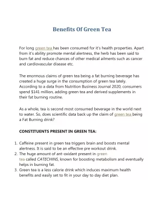 Benefits Of Green