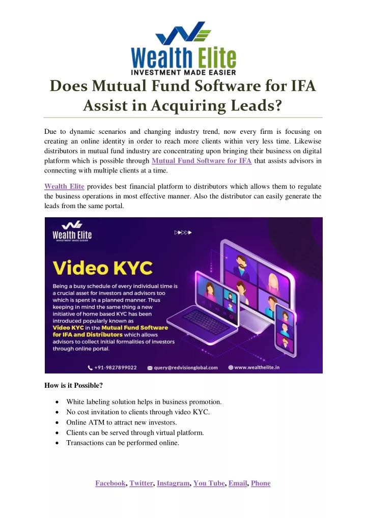 does mutual fund software for ifa assist