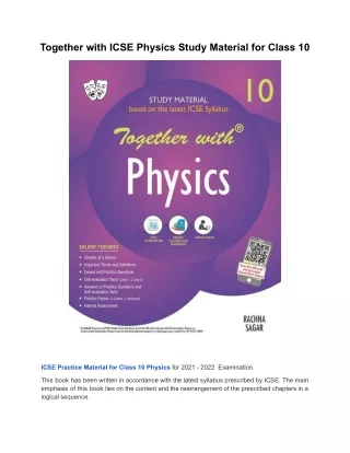 together with icse physics study material