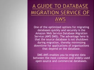 A Guide to Database Migration Service of AWS